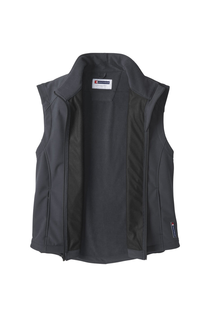Made in USA BOATHOUSE Men's Equinox Soft Shell Vest is the perfect all-weather vest. Water-resistant, breathable, and lightweight, Available in Navy, Black and Graphite