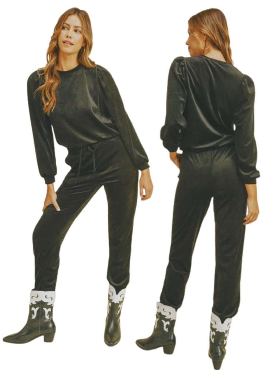 Women's Glam Velour Track Suit Made in USA