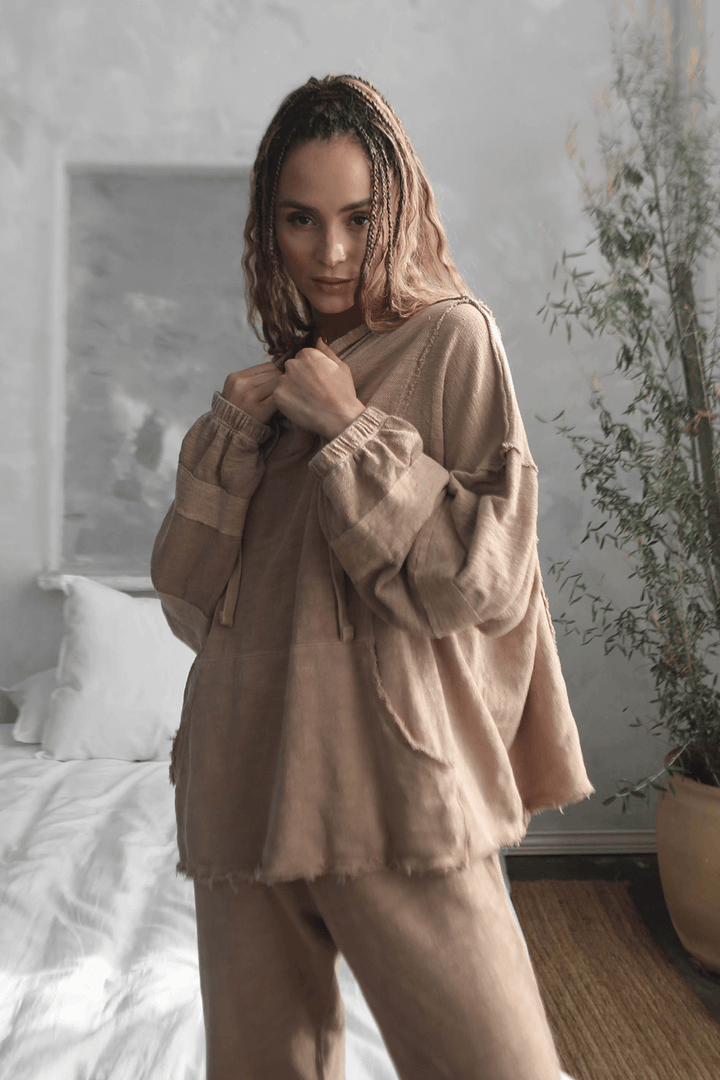 The hoodie you have been dreaming about. Made in USA, The New Baja Hoodie is an update on our best seller. Featuring cool seam detailing and a slouchy fit, this hoodie is ultra cozy and flattering on all body types. + Navy / Sand+ Available in S-XL+ Machine wash cold