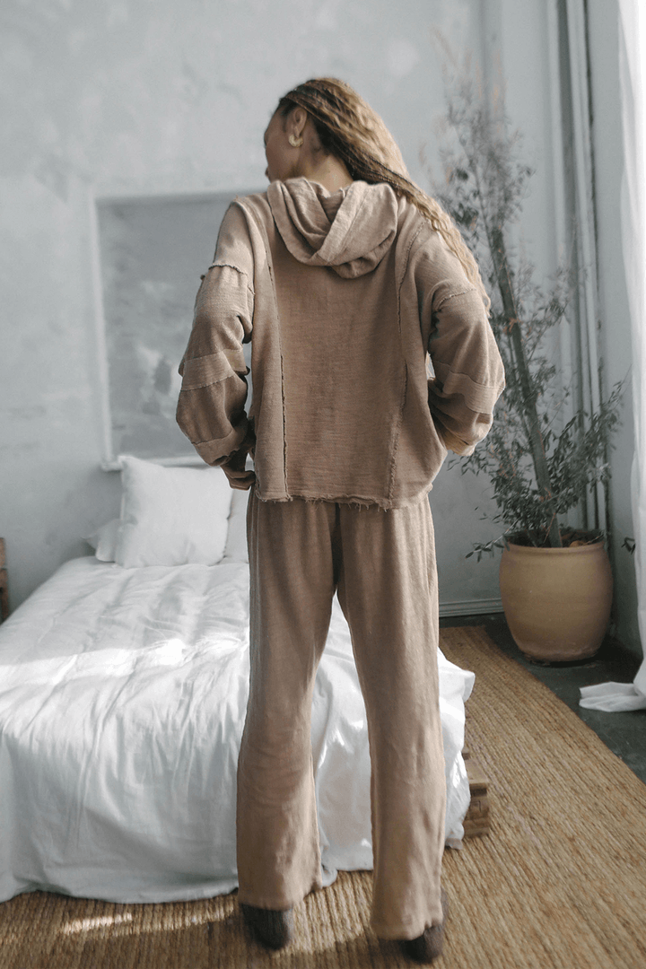 The pants you have been dreaming about. The New Baja Pants is an update on our best seller. Crafted from 100% cotton and featuring a cool relaxed fit, these pants are ultra cozy and flattering on all body types. Sand / Olive / Navy, Made in USA