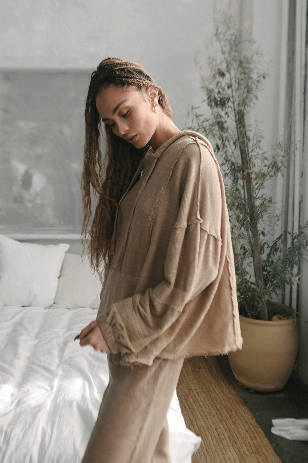 The hoodie you have been dreaming about. Made in USA, The New Baja Hoodie is an update on our best seller. Featuring cool seam detailing and a slouchy fit, this hoodie is ultra cozy and flattering on all body types. + Navy / Sand+ Available in S-XL+ Machine wash cold