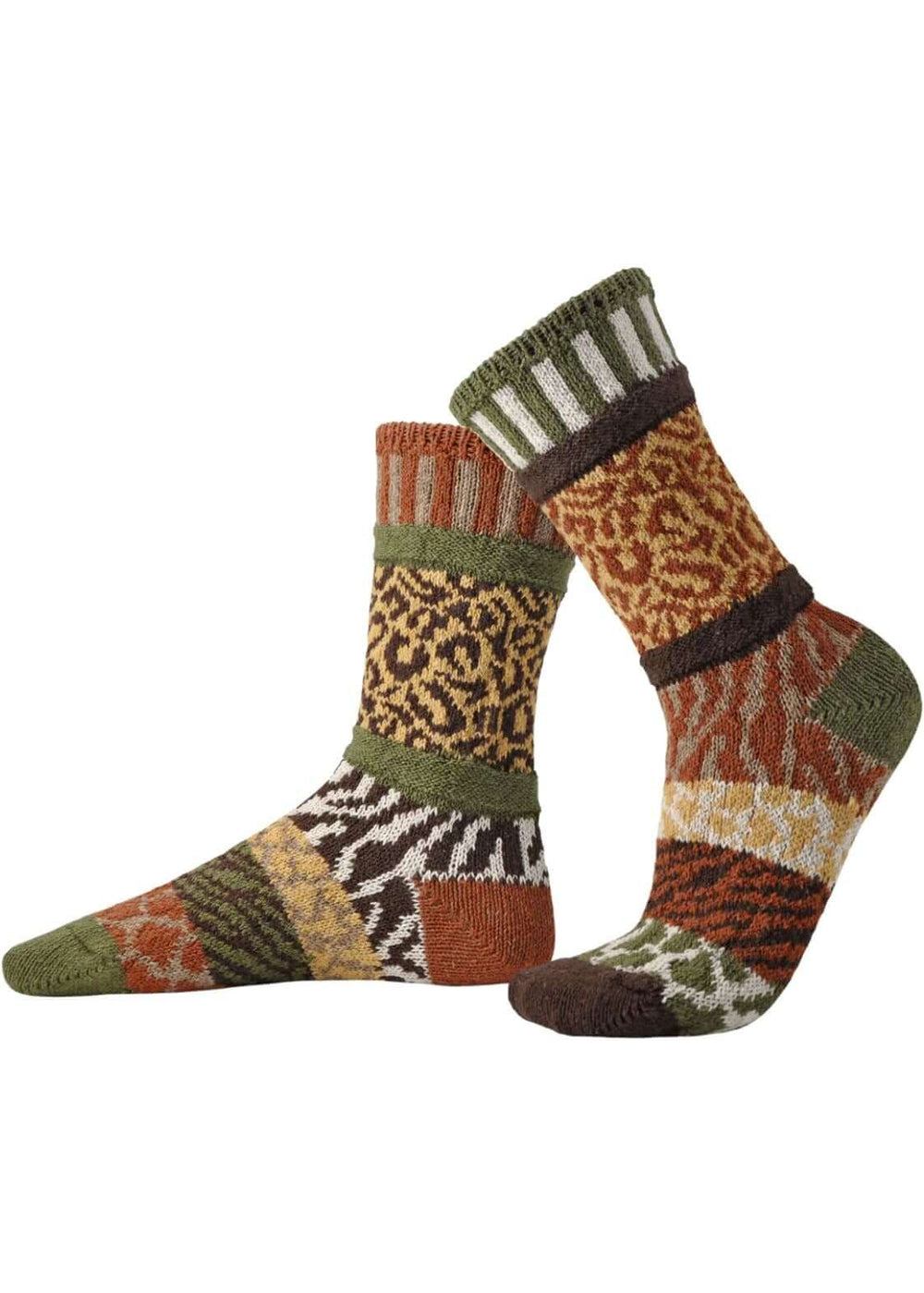 Solmate SAVANNAH Knitted Crew Socks | Made in USA | These socks are delightfully mismatched & so very comfortable.  American Made Women's Boutique.