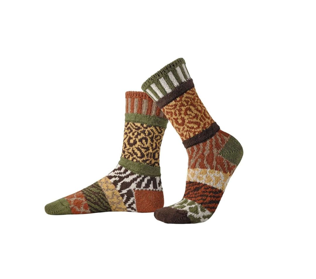 Solmate SAVANNAH Knitted Crew Socks | Made in USA | These socks are delightfully mismatched & so very comfortable.  American Made Women's Boutique.