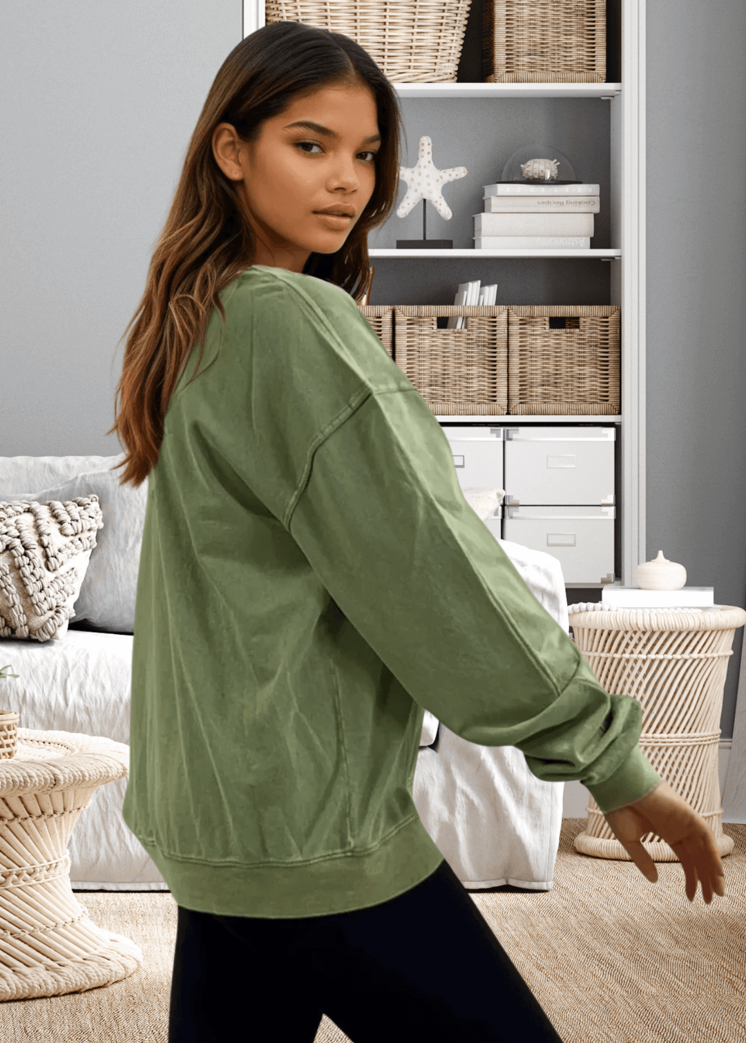 Oversized comfort meets effortless style with this Six Seven graphic top, crafted from premium USA cotton in a light-medium weight perfect for any season. The mineral-washed finish gives it that coveted lived-in look, while chunky sleeves and a round neck with subtle stitch detailing add personality to your everyday rotation.