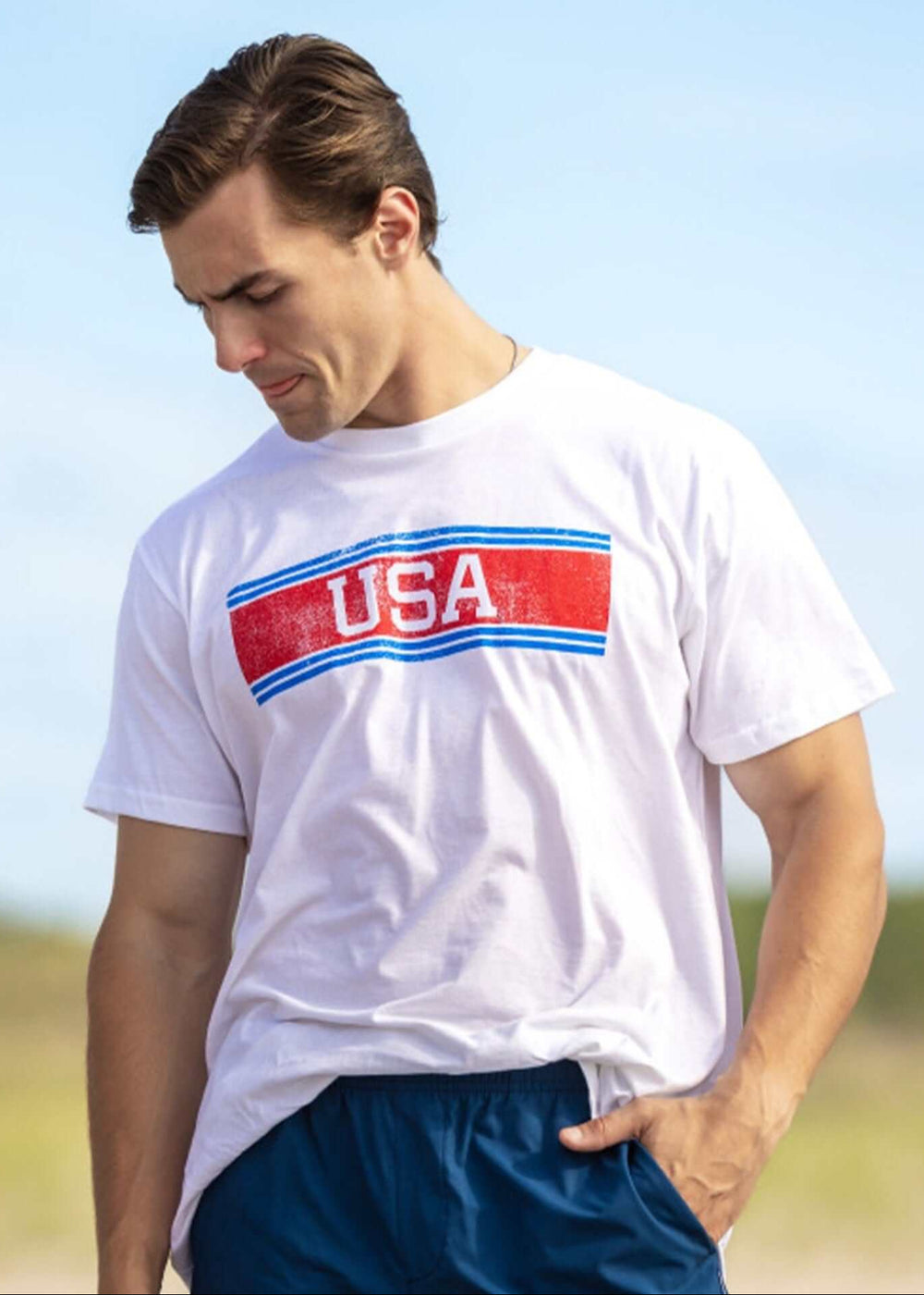 Made in USA Boathouse All-American USA Graphic Cotton Short Sleeve T-Shirt in White