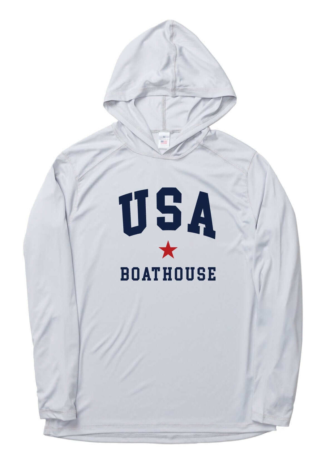 Made in USA Boathouse Patriotic Unisex Oversized Hoodie with USA Graphic Moisture Wicking UV Protection Long Sleeve Top