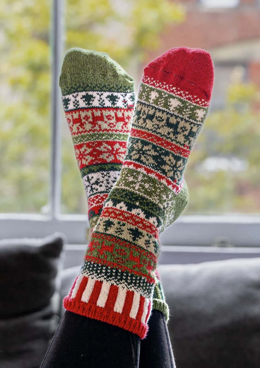 Solmate Yuletide Knitted Crew Socks Made in USA