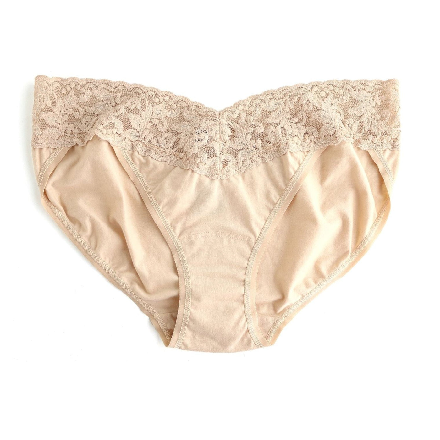 Hanky Panky Supima Chai Cotton V-Kini Panty with Lace Trim | Hanky Panky | Made in the USA | Classy Cozy Cool Women’s American Clothing Boutique