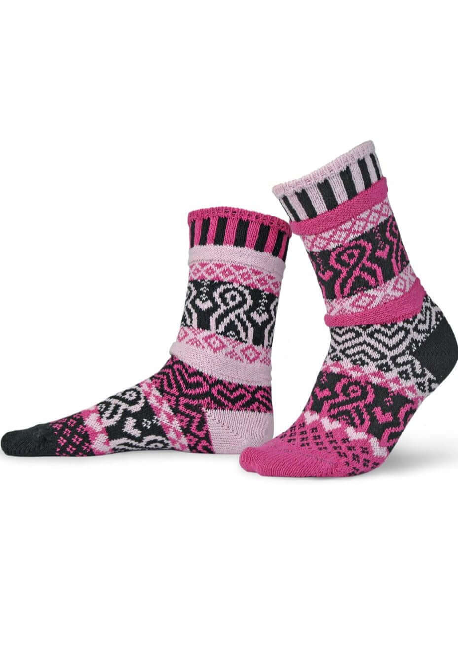 Solmate Socks PINKTOBER Knitted Crew Socks Proudly Made USA | These socks are delightfully mismatched & so very comfortable. American Made Clothing