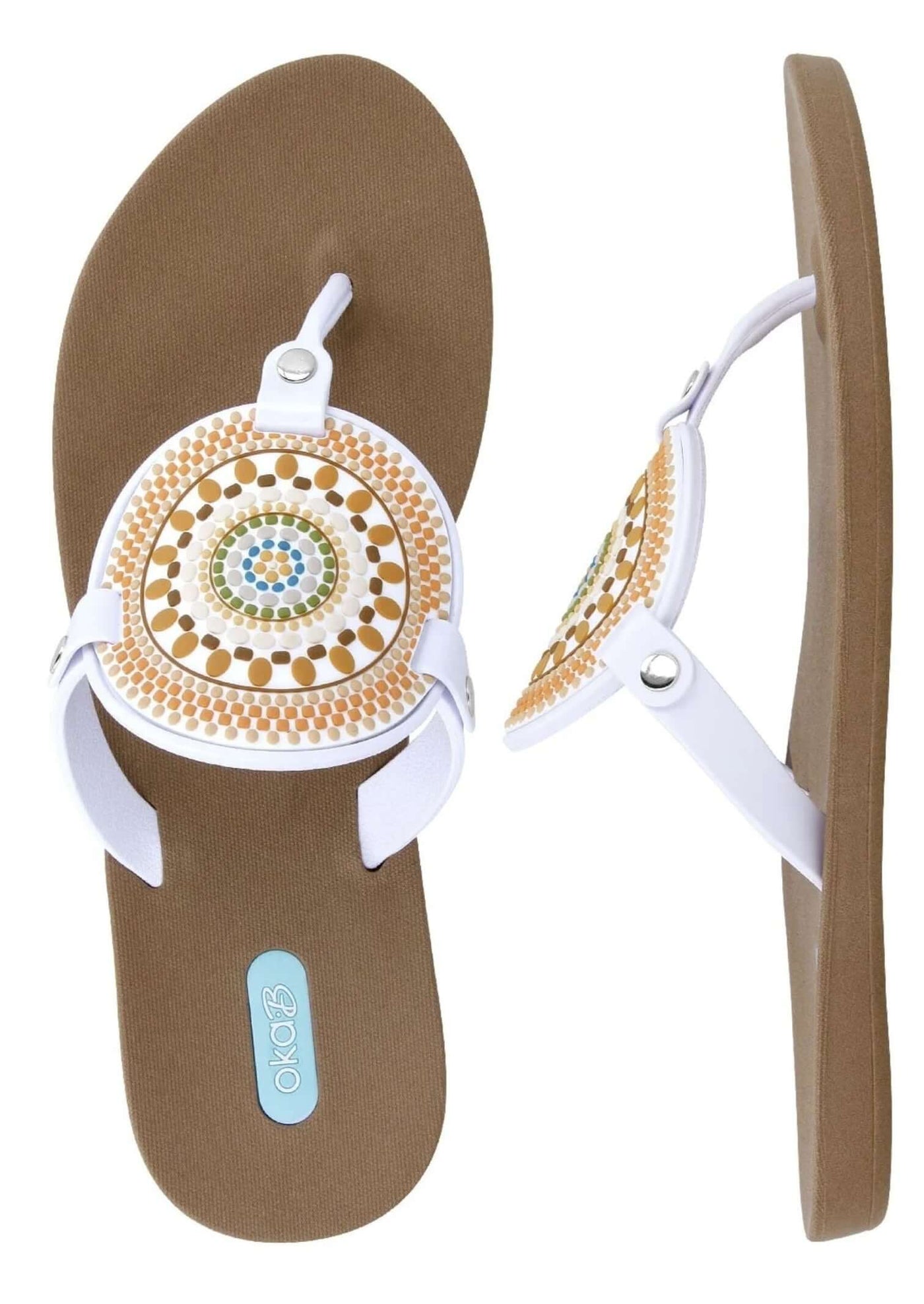 Oka-B Solara Mandala Flip Flops | Made in USA | This Sandal is ready for sunny days ahead! | Classy Cozy Cool Women's Boutique