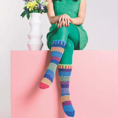 Solmate BLUEBELL Knitted Crew Socks Proudly Made USA | These socks are delightfully mismatched & so very comfortable. Classy Cozy Cool Women's Boutique.