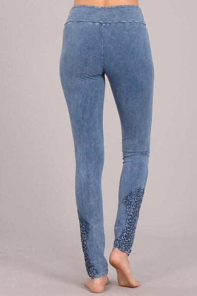 Chatoyant Light Denim Mineral Washed Jeggings with Crochet Ankle Detail Hem Style# C30396 | Women's Fashion Clothing made in USA | Classy Cozy Cool Boutique