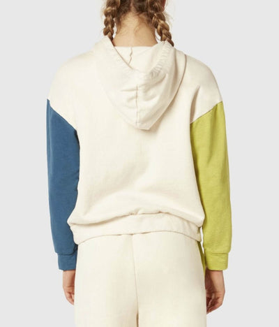 Color Block Ivory Combo Full Zip Hoodie | NUX style #H0294  | Made in the USA | Classy Cozy Cool Women’s Clothing Boutique | Matching Sweat Suit