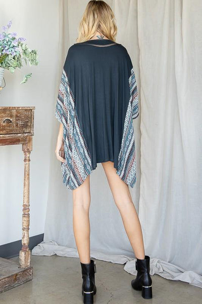 Brand: Jade by Jane - V-Neck Vintage Bohemian Caftan Tunic -  beach, Beach Wear, Blouse, Bohemian, BoHo, Clothes, made in usa, oversized, Pattern, Shirt, Spring, Summer, Tunic, vacation, Women - Classy Cozy Cool Boutique
