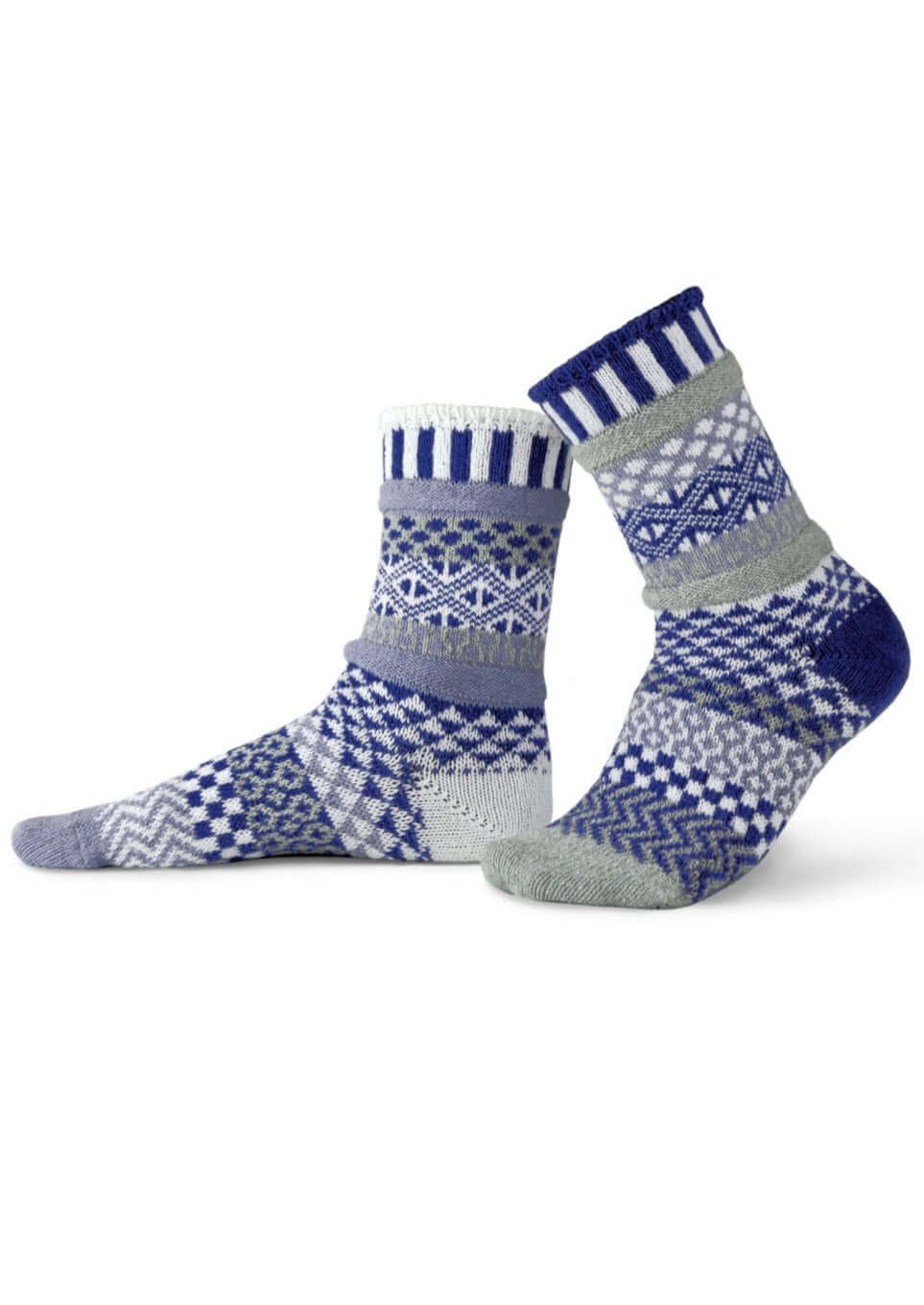 Solmate GLACIER Knitted Crew Socks Proudly Made USA | These socks are delightfully mismatched & so very comfortable. Classy Cozy Cool Women's Boutique.