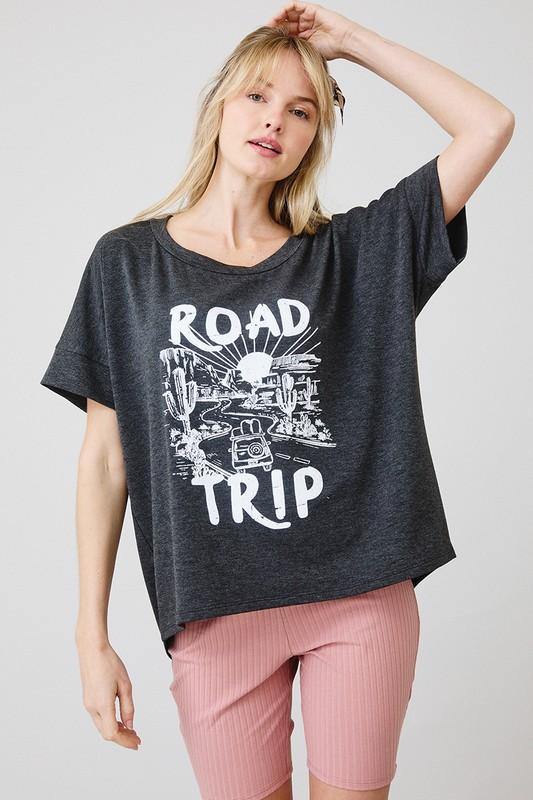 Brand: Ces Femme - Road Trip Boxy Boat Neck Top -  Black, Blouse, Boxy, Clothes, Featured, Lounge, Loungewear, made in usa, Shirt, Spring, Summer, vacation, Wardrobe Essentials, Women, Women's Clothing - Classy Cozy Cool Boutique