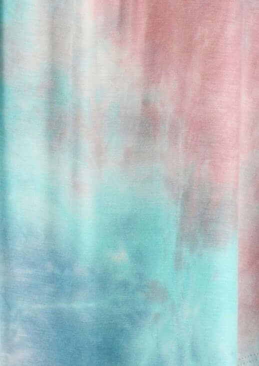 Color Swatch USA-made Ladies Tie Dye Convertible Top with elastic neckline Style Multiple Ways | Chatoyant Style# P30342 | Classy Cozy Cool Women's Made in America Boutique