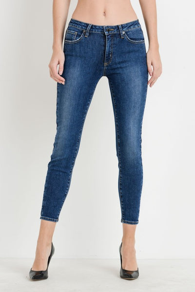 Just Black Denim | Two Tone Mid Rise Cropped Stretch Skinny Jean | Style # BP201J | Made in the USA | Classy Cozy Cool Women’s Clothing Boutique