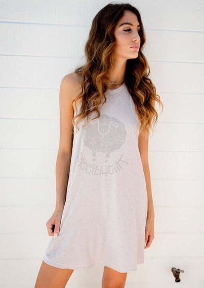 Sleepaholik Soul-a-Power Vintage Washed Cotton Tank Sleep or Casual Dress | Made in USA | Classy Cozy Cool Women's American Made Boutique