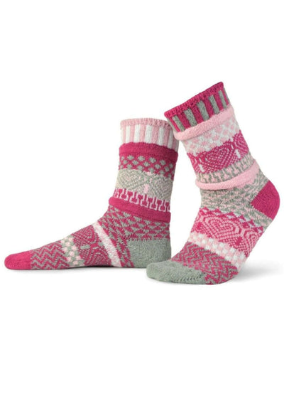 Solmate CUPID Knitted Crew Socks Proudly Made USA | These socks are delightfully mismatched & so very comfortable.  Classy Cozy Cool Women's Boutique.