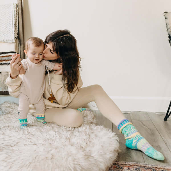 Solmate CHICK-a-DEE Knitted Crew Socks | Made In USA | Delightfully Mismatched & so Very Comfortable. Classy Cozy Cool Women's Boutique.