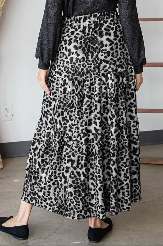 Proudly Made in USA This trendy maxi skirt features a button detail in the front and the elastic waistline combines comfort and style | Women's Made in America Boutique