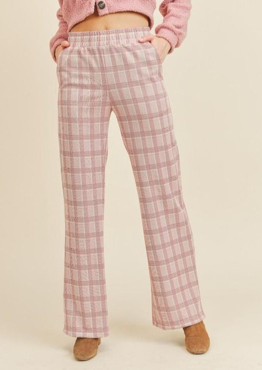 Be Confident Pink Plaid Pants - CLEARANCE FINAL SALE