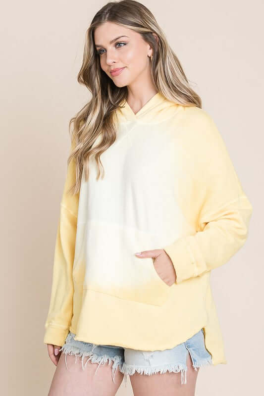 USA Made Ladies Cozy Cotton Yellow Hoodie | This cozy sweatshirt is perfect for grab & go layering this fall | Women's Made in America Boutique