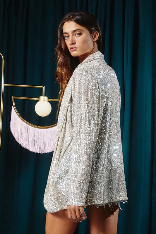 Classic Sequins Embellished Blazer - Clearance Final Sale