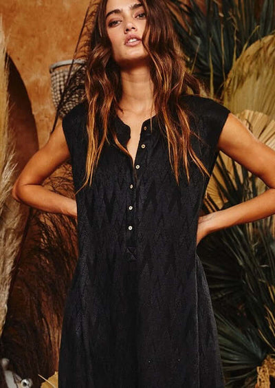 Bucket List Style# R5120 Ladies Chevron Textured Brushed Knit Jumpsuit in Black | Made in USA | Women's Made in America Boutique