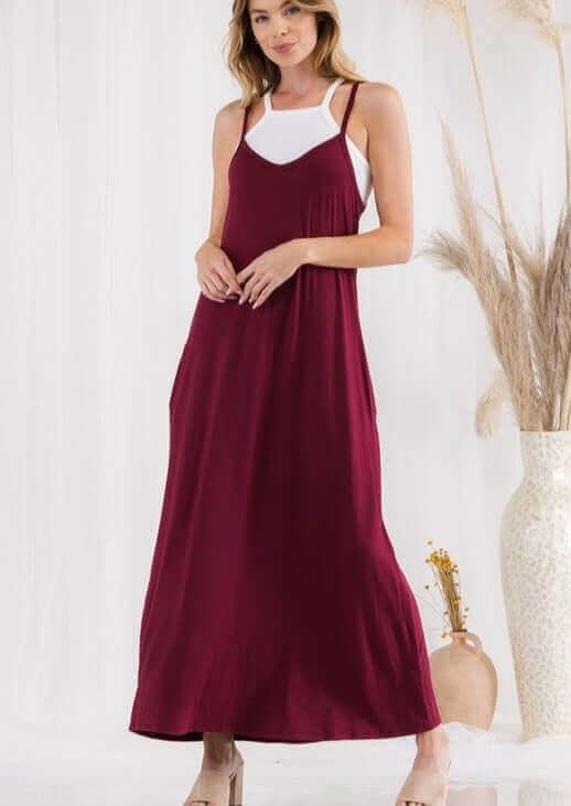 Lady in Red Casual Maxi Dress - CLEARANCE FINAL SALE