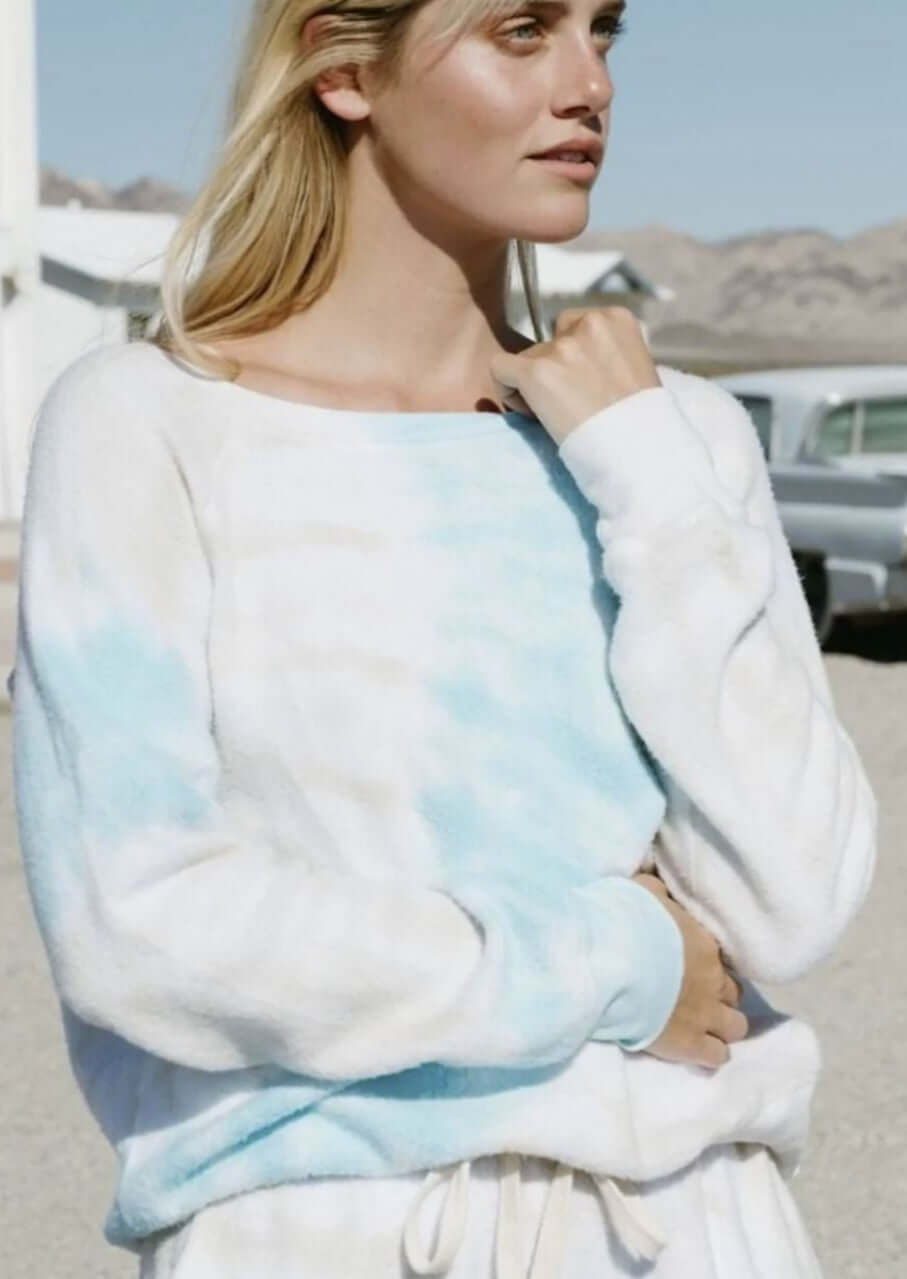 Jala Sea Bone Tie Dye Premium Chill Pullover eco-friendly, ultra soft French terry sponge fleece -Style CH7501S | Made in the USA | Classy Cozy Cool Boutique