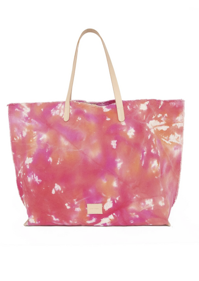 USA Made Large Canvas Tie Dye Tote Bag.  Beauty and Functional Hana Tote Bag by Graf Lantz.  American made craftsmanship.  Classy Cozy Cool Boutique