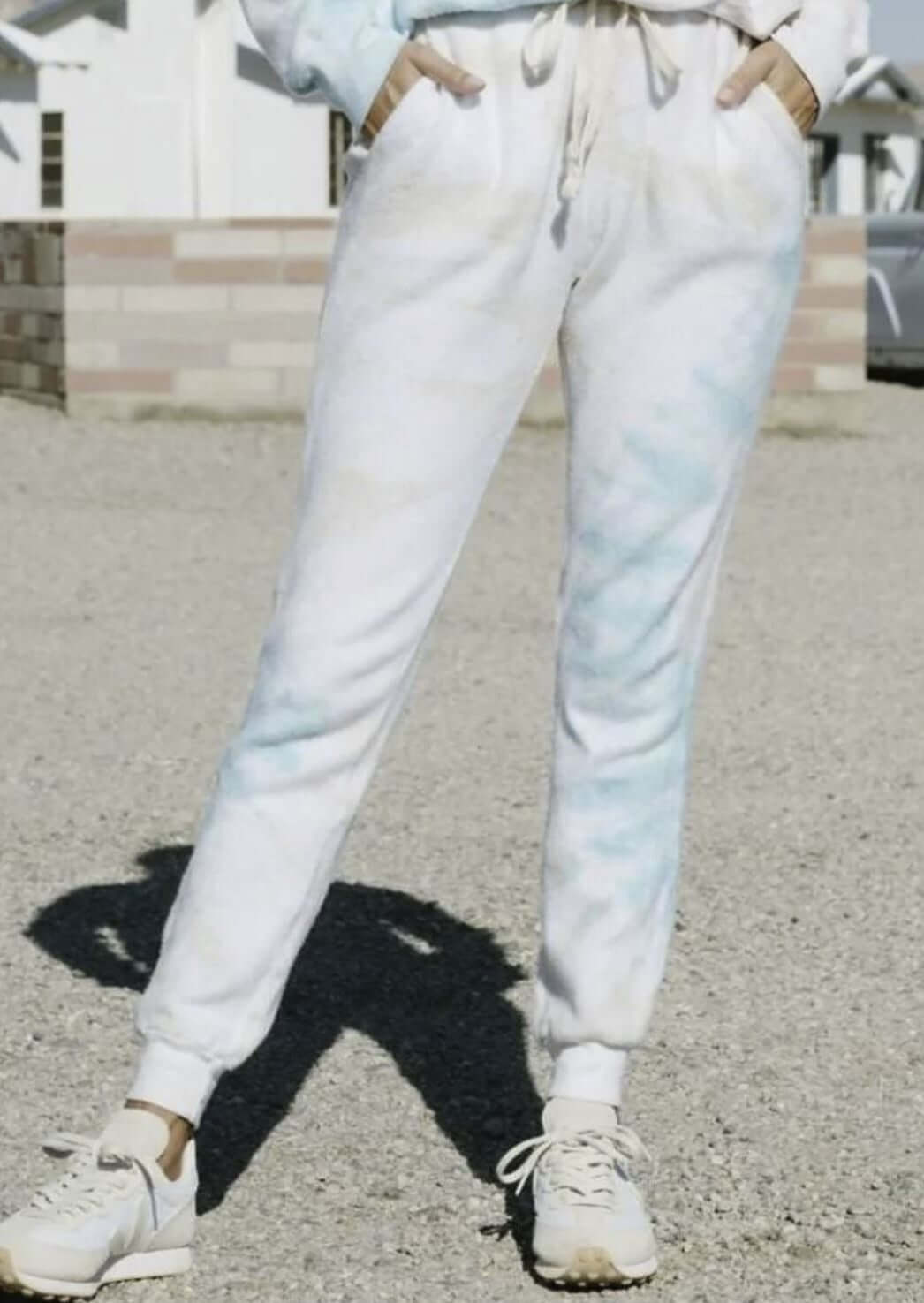 JALA Sea Bone Premium Tie Dye Pocket Joggers eco-friendly, ultra soft French terry sponge fleece -Style CH980S | Made in the USA | Classy Cozy Cool Boutique