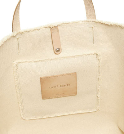 Inside View Graf Lantz Hana Boat Bag | Large Heavy Duty Cotton Canvas Tote | Made in USA | Classy Cozy Cool Women's Boutique