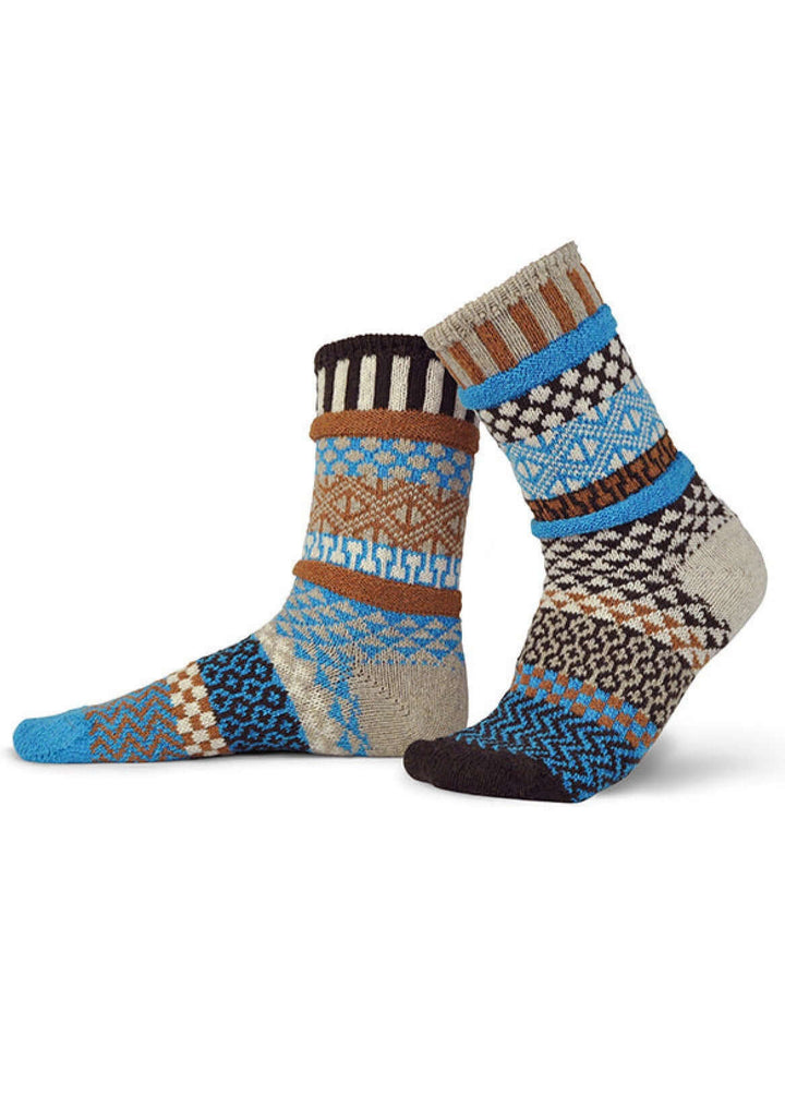 Solmate WALNUT Wool Blend Knitted Crew Socks Proudly Made USA | These socks are delightfully mismatched & so very comfortable.  Classy Cozy Cool 