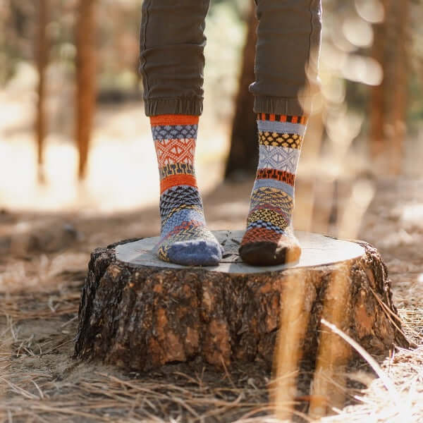 Solmate PONDEROSA Wool Blend Knitted Crew Socks | Made in USA | These socks are delightfully mismatched & so very comfortable.  Classy Cozy Cool 