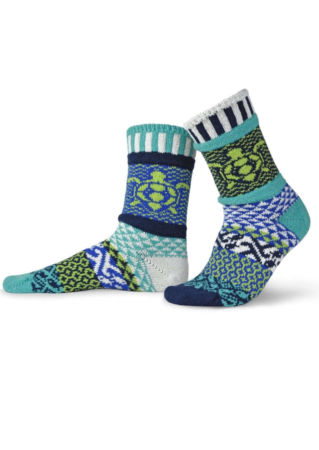 Solmate OCEAN Knitted Crew Socks Proudly Made USA | These socks are delightfully mismatched & so very comfortable. Classy Cozy Cool Women's Boutique.