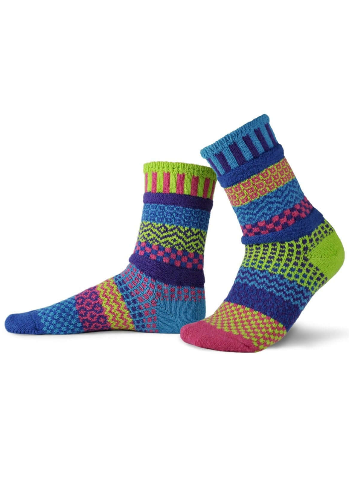 Solmate BLUEBELL Knitted Crew Socks Proudly Made USA | These socks are delightfully mismatched & so very comfortable. Classy Cozy Cool Women's Boutique.
