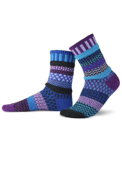 Solmate RASPBERRY Knitted Crew Socks Proudly Made USA | These socks are delightfully mismatched & so very comfortable.  Classy Cozy Cool Women's Boutique.