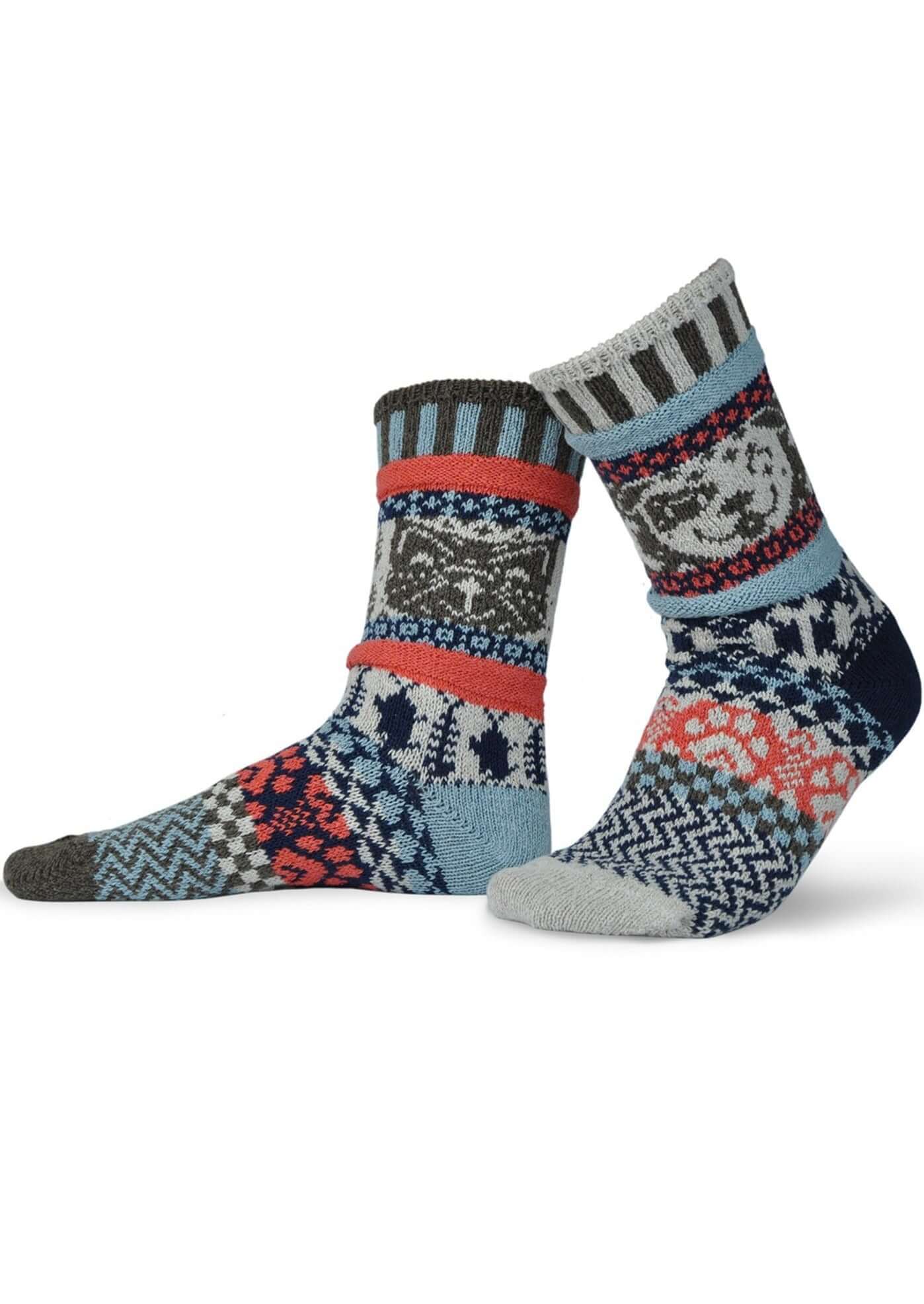 Solmate PET RESCUE Knitted Crew Socks | Made In USA | Delightfully Mismatched & so Very Comfortable. Classy Cozy Cool Women's Boutique.