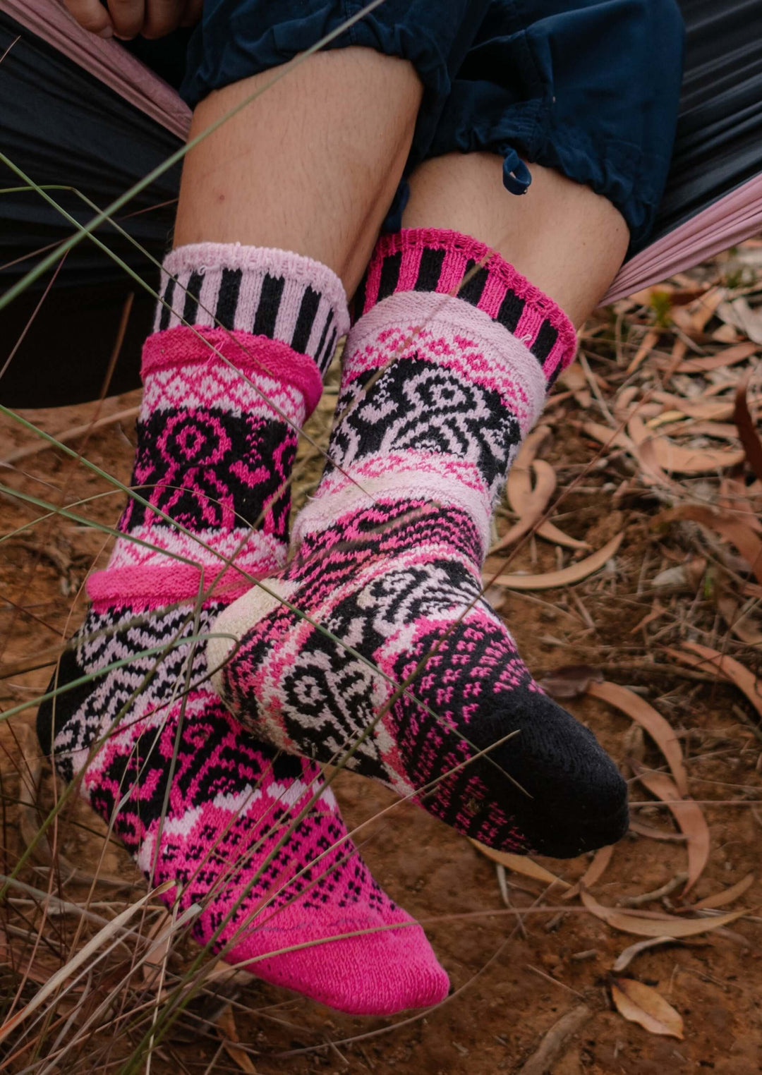 Solmate Socks PINKTOBER Knitted Crew Socks Proudly Made USA | These socks are delightfully mismatched & so very comfortable. American Made Clothing