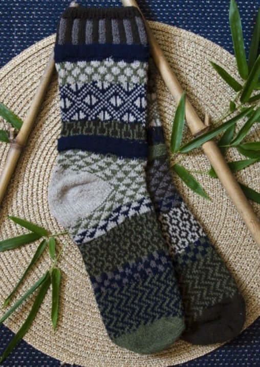 Solmate BAMBOO Wool Blend Knitted Crew Socks Proudly Made USA | These socks are delightfully mismatched & so very comfortable.  Classy Cozy Cool 