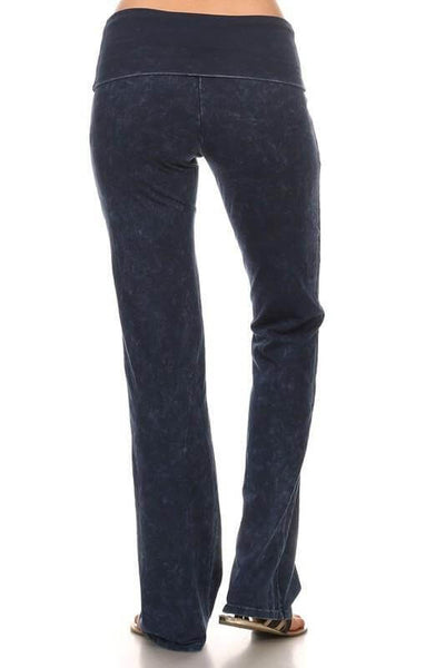 USA Made | Brand: Chatoyant | Dark Denim Ladies Bootcut Jeggings Fold Over Waist  | Style C30136 | Classy Cozy Cool Women's Made in America Clothing Boutique 