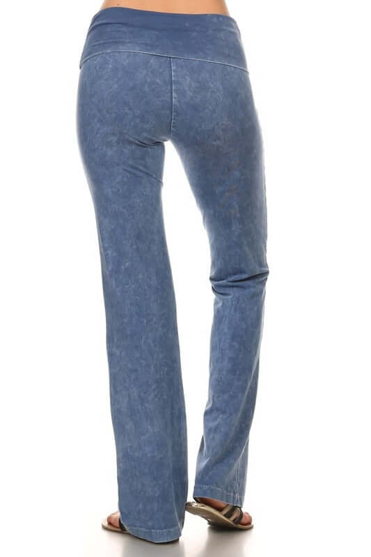 USA Made | Brand: Chatoyant | Light Denim Ladies Bootcut Jeggings Fold Over Waist  | Style C30136 | Classy Cozy Cool Women's Made in America Clothing Boutique 