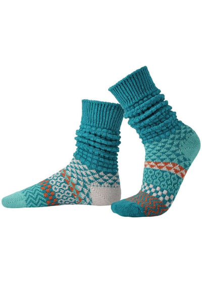 Solmate ABALONE Knitted Fusion Slouch Socks | Made in USA | These socks are delightfully mismatched & so very comfortable.  American Made Women's Boutique.