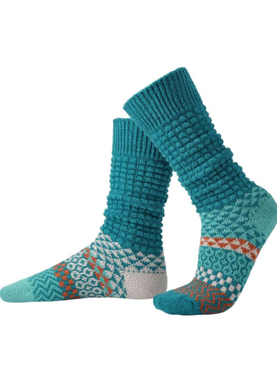 Solmate ABALONE Knitted Fusion Slouch Socks | Made in USA | These socks are delightfully mismatched & so very comfortable.  American Made Women's Boutique.