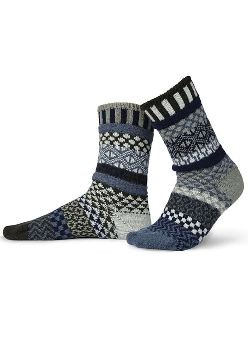 Solmate BIRCH Wool Blend Knitted Crew Socks Proudly Made USA | These socks are delightfully mismatched & so very comfortable.  Made in America Boutique