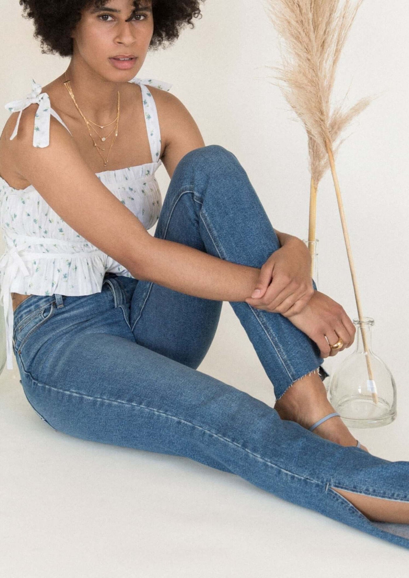 Brand: Just Black Denim - Side Slit Denim Slim Fit Blue Jeans - Clothing, Denim, Featured, Jeans, Made in America, made in usa, Spring, Wardrobe Essentials, Women - Classy Cozy Cool Boutique