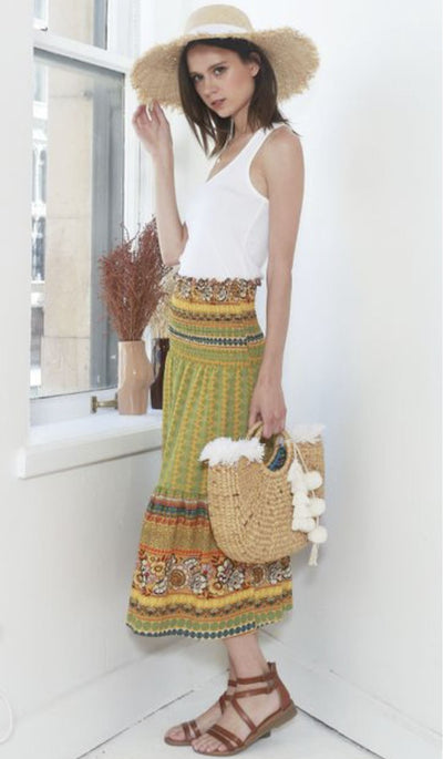 Sunset Shades Strapless Bohemian Print Dress or Maxi Skirt - Clearance Final Sale